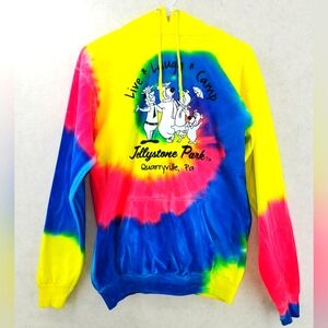 Yogi Bear Jellystone Park Quarryville Pa Tie Dye Hoodie Women's Small Camping